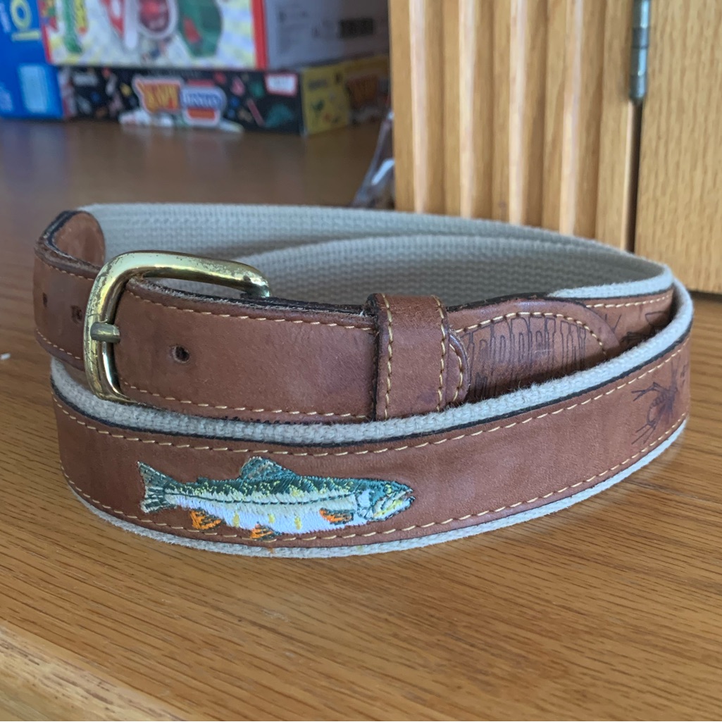 Zeppelin Brand Embroidered Fish Belt 40